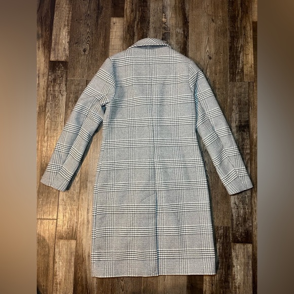 Abercrombie Wool The Dad Coat in Grey Houndstooth Size Small - Picture 6 of 6